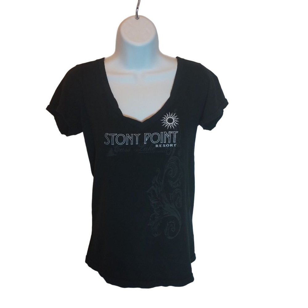J.America Vanity Stony Point Resort Women's Black Shirt Sz. L